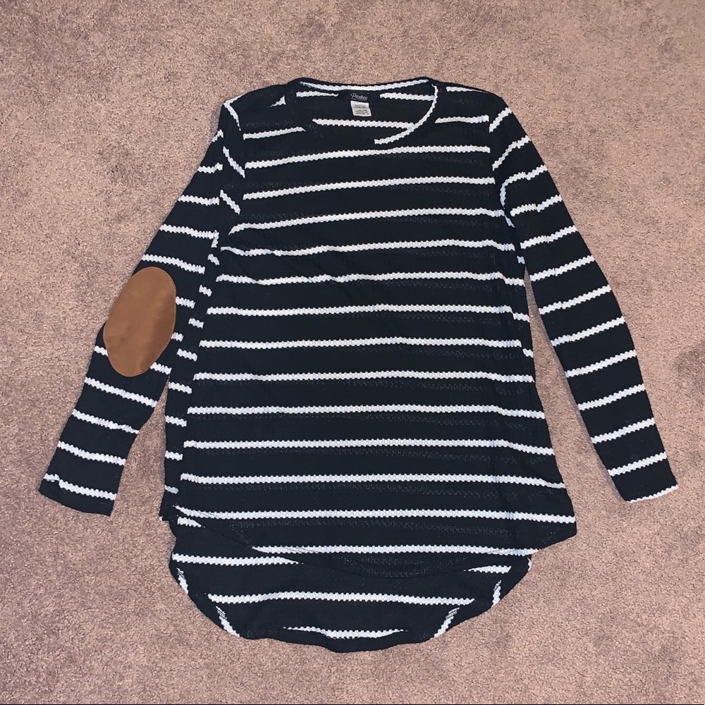 Libby black stripe elbow patch sweater - Picture 3 of 6
